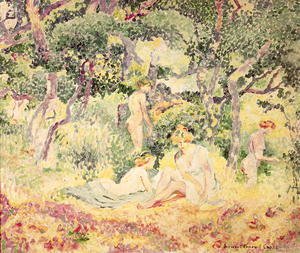 Henri Edmond Cross - Nudes in a Wood, 1905