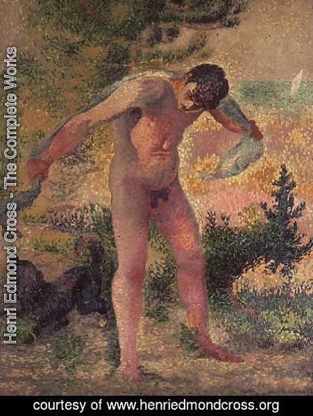 Henri Edmond Cross - Bather drying himself at St. Tropez, 1893