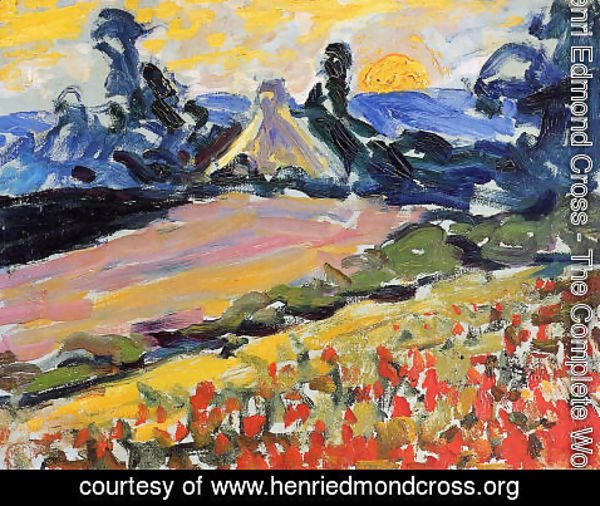 Henri Edmond Cross - Landscape with Sunset